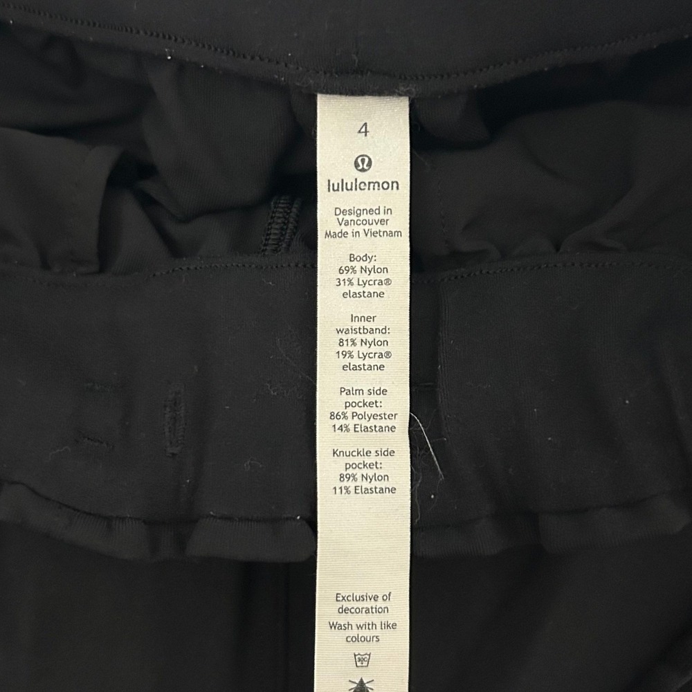 Lululemon Keep Moving Pants Womens 4 Black High Rise 7/8 Luxtreme Drawstring - Picture 4 of 10